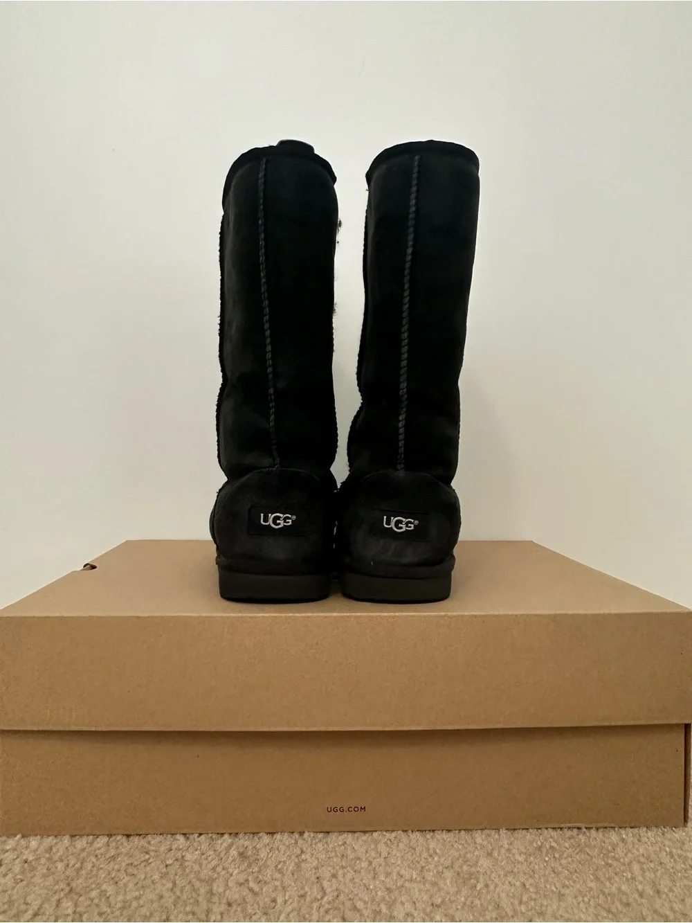 UGG Kids Classic Tall Black Suede Boots
